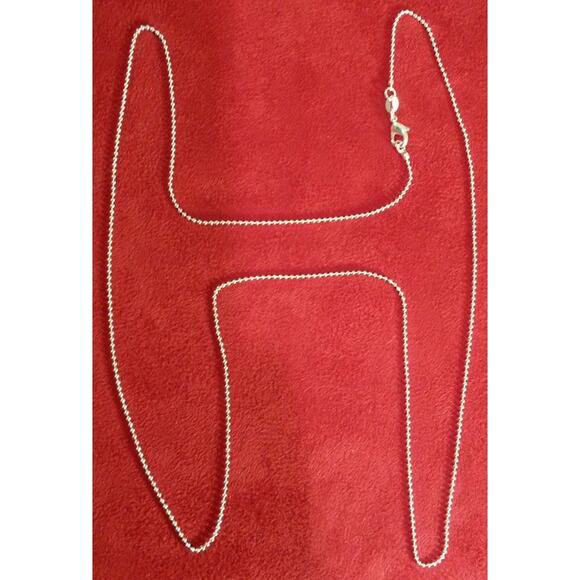 Sterling Silver 925 Plated 30 Inch Ball Chain Necklace New Thin 1/16th" Lobster - Picture 1 of 3
